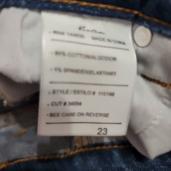 Kancan denim skirt distressed button fly raw hem size‎ 23 - Picture 3 of 3